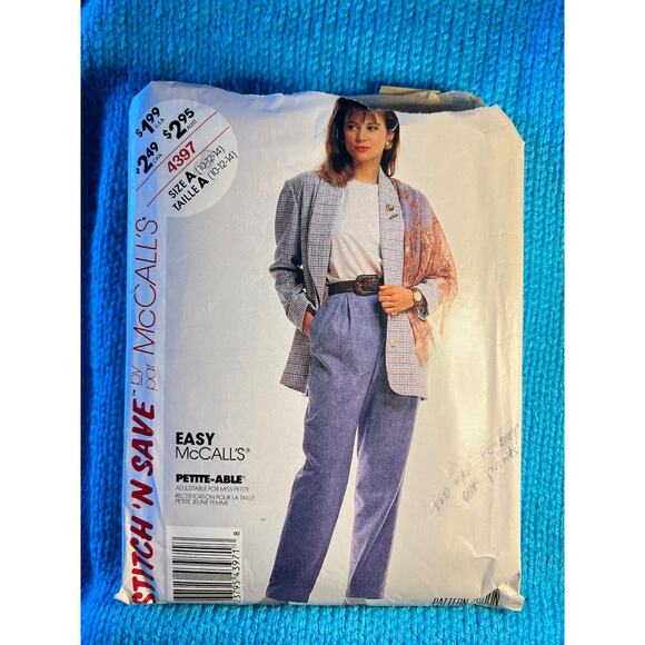 McCalls 4397 suit blazer boxy pants sewing pattern size 10 12 - Picture 1 of 5